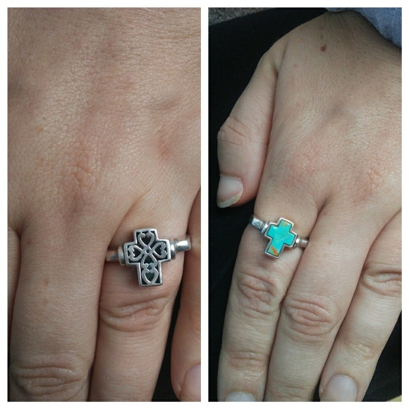 Jewelry - 925 Double sided spinning cross ring